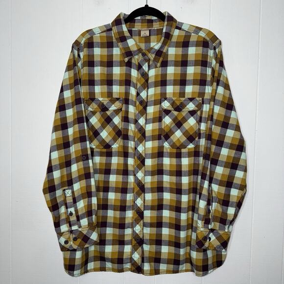 Duluth Trading Co Women’s Free Swinging Plaid Flannel Shirt Yellow Size 3X - Picture 1 of 4